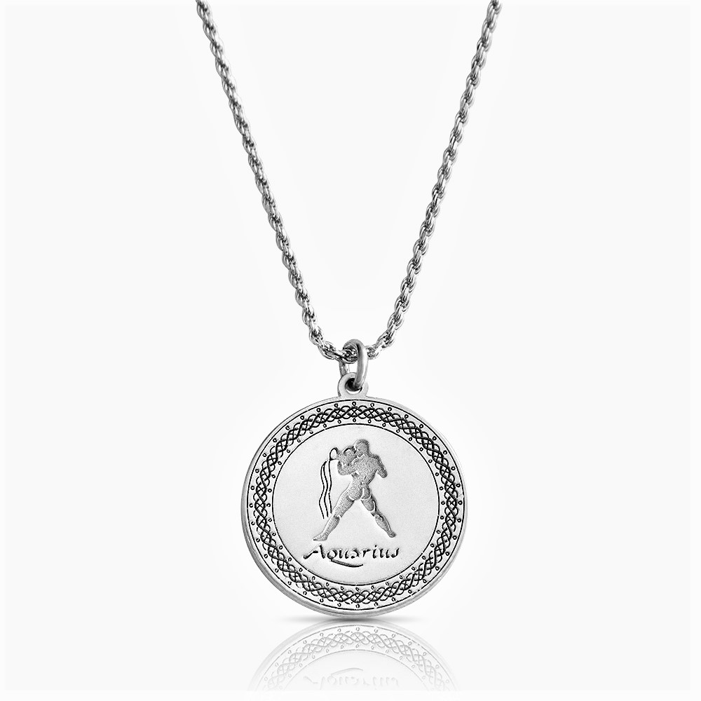 sterling silver zodiac pendant : aquarius | EnvyHer- Personalized
